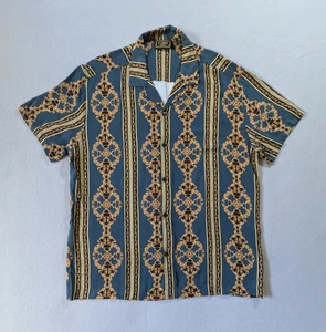 Casa Moda Couture Shirt Mens Large Baroque Striped Pattern Short Sleeve - Picture 1 of 8
