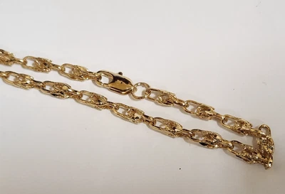 Мужская леди желтое золото покрытием турецкая веревка цепочка 20 дюймов длиной 4 мм шириной новый - Изображение 1 из 4