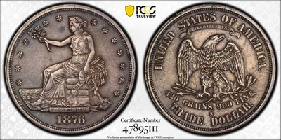 US Trade Dollar 1876 S - PCGS XF Dettagli - Immagine 1 di 4