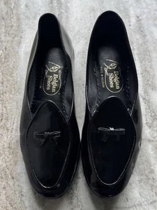 Belgian Shoes Midinette Slipper Patent Leather Black Loafer 4.5 Flat $750 Shiny - Picture 1 of 10