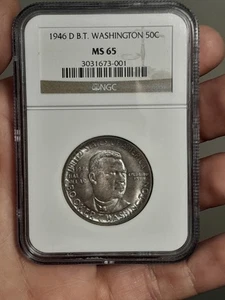 1946-D Booker T Washington Commemorative Half Dollar MS65 NGC - Picture 1 of 5