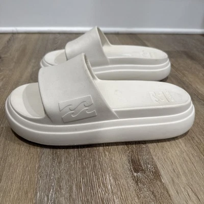 Sandalias Billabong Plataforma Suave Cojín Slide Talla 9 Crema Blanco Foto 1 de 4