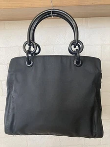 PRADA Nylon Handbag Auth Black Medium Women Italy 118398 - Picture 1 of 11