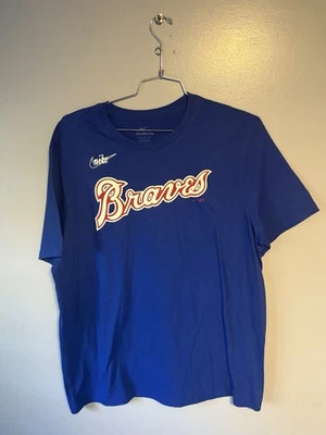 Camiseta Atlanta Braves Nike Dri-Fit Hank Aaron #44 Cooperstown para hombre talla XL azul Foto 1 de 4