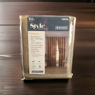 Style Selections | Warwick | Blackout | Taupe | 42x84in | #939104 - Image 1 of 4