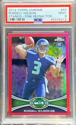 Topps 2012 cromo rosa refractor #40 Russell Wilson 087/399 PSA 9 novato radiocontrol Foto 1 de 2