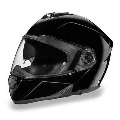 Casco de motocicleta Daytona Helmets Glide DOT negro brillante modular abatible MG1-A Foto 1 de 4