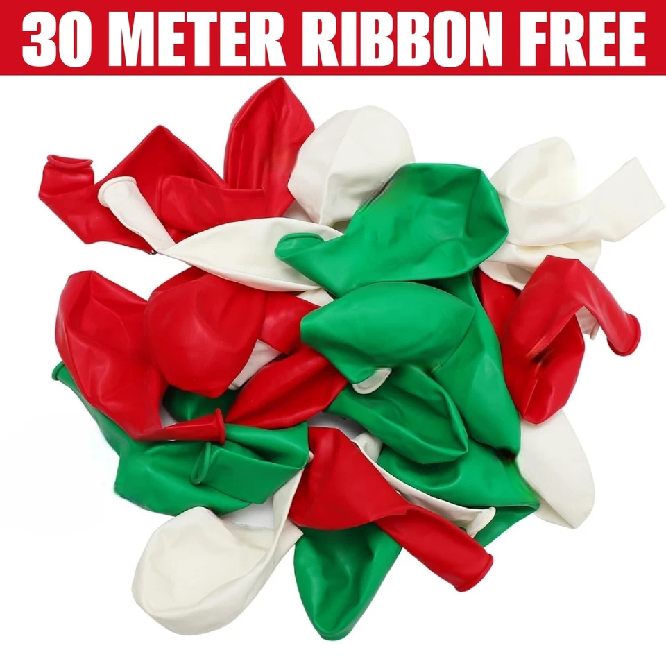 Balões Feliz Natal vermelhos e verdes 10" balões de hélio de látex balões de festa de Natal - Imagem 1 de 4