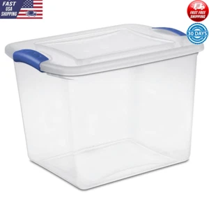 Clear Storage Latch Box 27 Quart Container Lightweight Stackable Bins Organizer - Picture 1 of 7