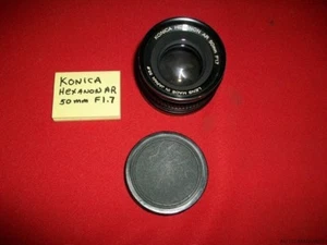 ¿DE COLECCIÓN? LENTE DE MONTAJE SLR KONICA HEXANON AR 50 mm F1.7 con tapa s/n # 7433422 estado - Imagen 1 de 4