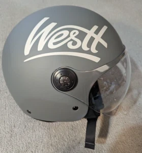 Westt Silver Scooter Helmet DOT Certified BLD 229 Med. Clear Visor - Picture 1 of 6