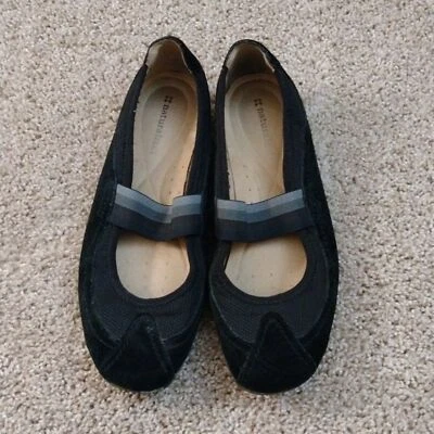 Zapato sin cordones acolchado cómodo Mary Jane de gamuza negra Naturalizer Yates para mujer talla 9 Foto 1 de 4