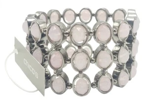 Pulsera elástica ancha con cuentas plateadas rosa Chicos Facted - Imagen 1 de 4