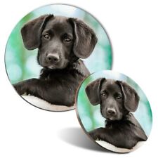 Mouse Mat & Coaster Set - Cute Black Puppy Labrador Dog  #14856