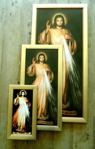 Barmherziger Jesus Bild mit Rahmen, Barmherzigkeits Bild Jesus Christus