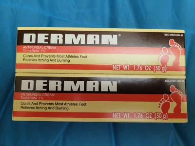 Crema antimicótica Derman. Pie de atleta, tratamiento de hongos en la piel. 1,76 oz (paquete de 2) Foto 1 de 2