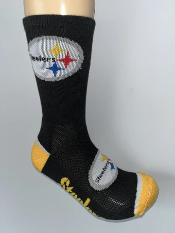 PITTSBURGH STEELERS NFL FOOTBALL TEAM LOGO BLACK LENGTH SOCKS LARGE Cover