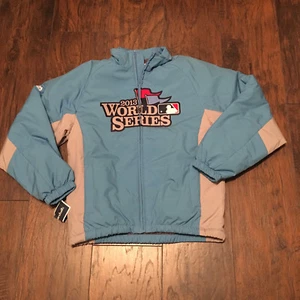 2013 MLB World Series Majestic Authentic Collection Dugout Jacket Blue Youth Med - Picture 1 of 4