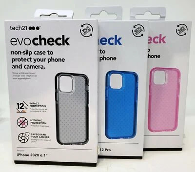 Tech21 Evo Check Case for iPhone 12 / iPhone 12 Pro 6.1" 2020, Flexible Slim Gel - Image 1 of 3