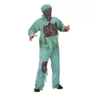 Mens Zombie Doctor Halloween Costume Adult 3-D Shirt, Pants, Mask 5 Pc-size OS - Picture 1 of 6