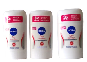 3x 50ml Nivea Dry Comfort Deo Stick Anti Transpirant 48h schweiß Schutz Formel - Bild 1 von 3
