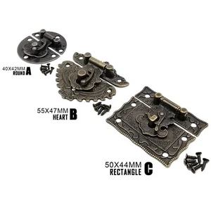 Dekor Retro Schmuck Truhe Weinkiste Holz Geschenketui Kippen Hasp Riegel Fangverschluss - Bild 1 von 8