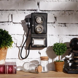 Antique Rotary Wall-mounted  Pay Phone Model Vintage Booth Telephone Figurine - Picture 1 of 5
