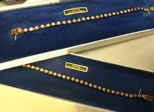 Vintage Lovely Genuine Austrian Crystal Thin Elegant Clasp Bracelet Lot Of 2 - Picture 1 of 4