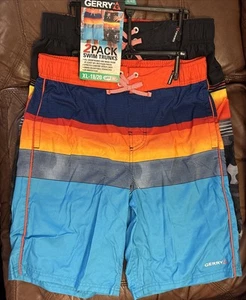 NEW Gerry Youth Boy's 2 Pack Swim Short UPF 50+ Swim Trunks - NWT Size XL -18/20 - Picture 1 of 8