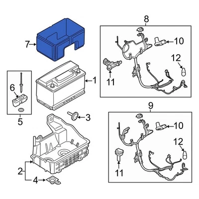 For Ford F-150 2015-2022 Ford KL3Z10A687B Battery Cover - Image 1 of 4