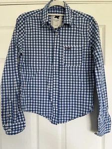Gilly Hicks Blue White Check Cotton Shirt Women’s Size S - Picture 1 of 3