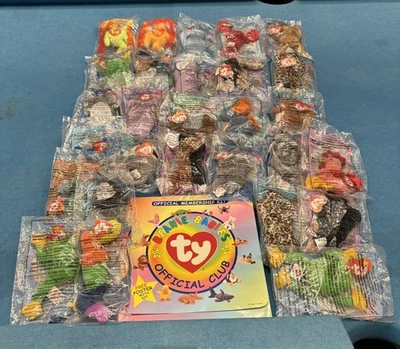 TY McDonald’s Teenie Beanie Babies Lot of 28 + TY Official Club Kit 1999 Mixed - Image 1 of 4