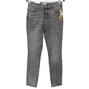 H&M Damengröße 10 Skinny hohe Taille grau Pull-On Jeanshose dunkle Waschung neu mit Etikett - Bild 1 von 10