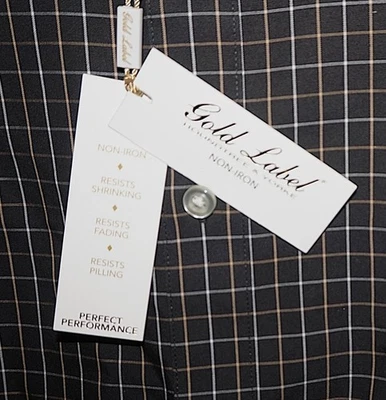 Roundtree Yorke Gold Label Perfect Performance Non Iron Shirt Black BIG 2X NWT - Image 1 of 4
