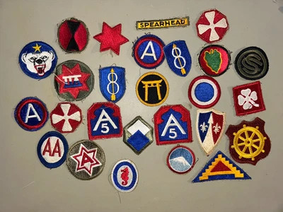 Lot of 26 Original WW2 Era Cut Edge Patches-#2 - Image 1 of 4