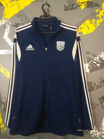 West Bromwich Albion Training Jacket With Zipped Blue Adidas Mens Size L ig93 Cover
