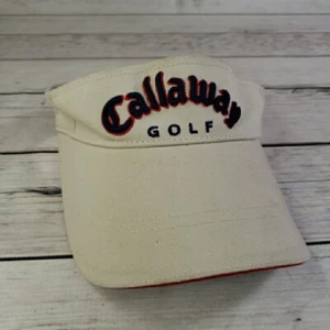 Callaway Golf Hat Visor Khaki Blue Red Embroidered Adjustable - Picture 1 of 13