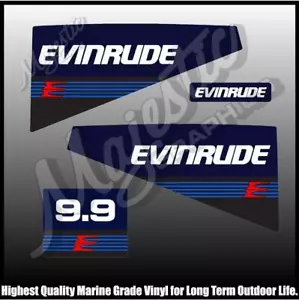 EVINRUDE - 9,9 HP - CALCOMANÍAS FUERABORDA - Imagen 1 de 1
