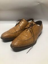 Testoni Tan Men's Crocodile Leather Lace-Up Shoes US Size 9