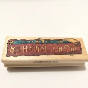 HO HO HO Christmas Holiday Sign  BOYDS BEARS Uptown Rubber Stamps  RARE  F21083 - Picture 1 of 7