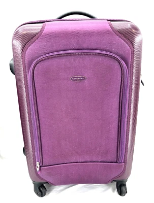Samsonite 23" Purple Hardshell Traveling Spinner Rolling Handle Luggage Bag - Image 1 of 4