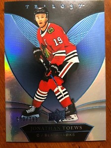 18-19 UD Trilogy Blue Parallel #40 Jonathan Toews /799