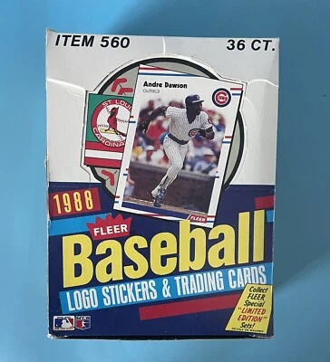 Fleer 1988 MLB Baseball Wax Card Box — New Sealed — 36 Packs Total — See Desc.