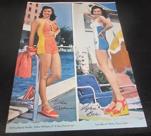 VINTAGE -ESTHER WILLIAMS / LYNN BARI - FULL PAGE MAGAZINE PRINT - VG - Picture 1 of 3