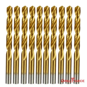 Juego de brocas de metal de torsión de longitud de jobber de titanio HSS de 10 piezas de 5/64" - Imagen 1 de 5