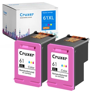2 Pack 61XL Ink Cartridge Tri-color For HP Deskjet 1000 1050 1055 2050 3000 3050 - Picture 1 of 8