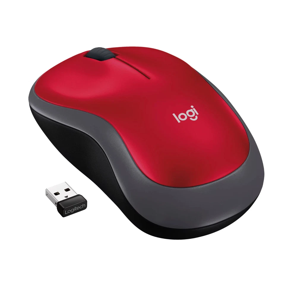 Logitech M185 Wireless Mouse - Red - Image 1 of 4