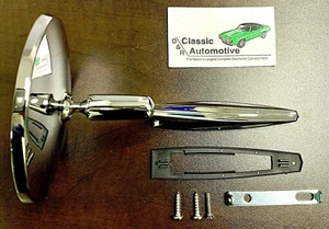 Round Rearview Mirror with Ribbed Base 66-69 Nova Camaro Firebird Chevelle - Picture 1 of 5