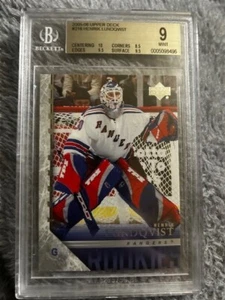 2005-06 UD Rookie Card Henrik Lundqvist Becketts Graded to 9 Mint - Picture 1 of 1