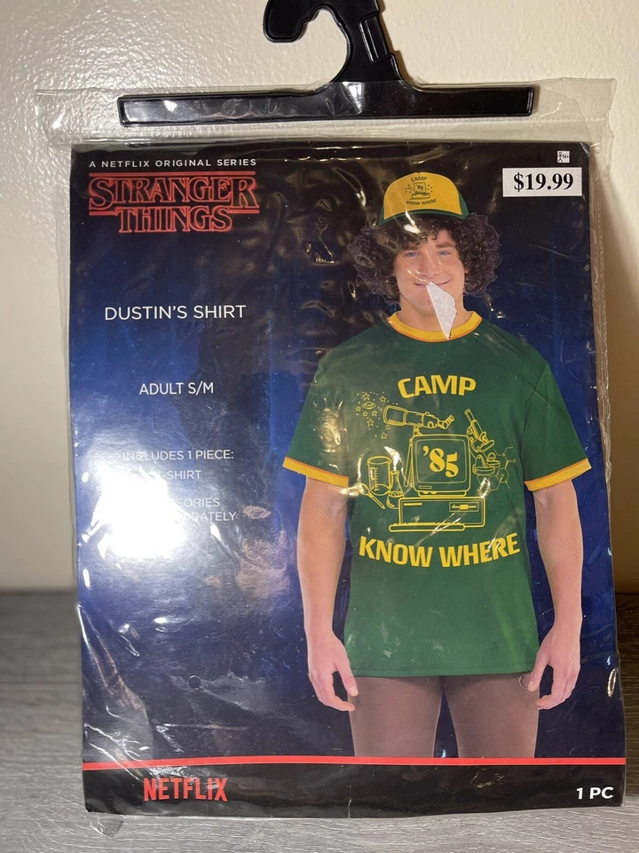 Stranger Things T- Shirt Dustin Camp Knowhere -  Adult S/M - New in Package - - Image 1 of 2